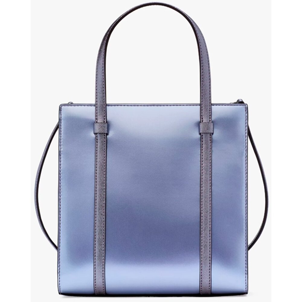 S Kate Spade Kenzie Patent Small Tote Bag KI956 Blue Candied Flower Purse NWT - Picture 4 of 9